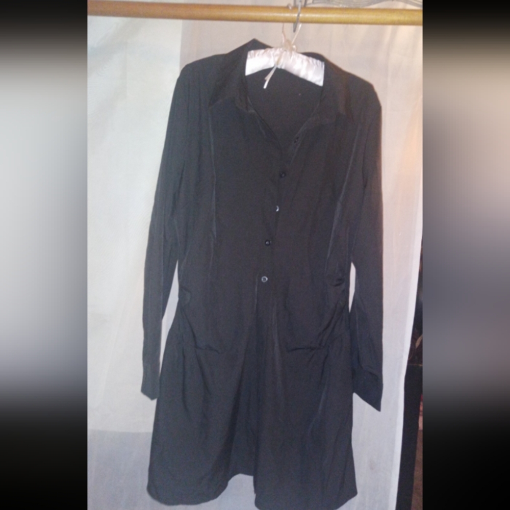 Black Long Sleeve Button-Up Dress Shirt